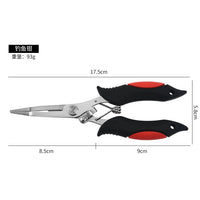 Dual-Color Rubber Handle Fishing Pliers, Lure Pliers, Hook Remover, Rust-Resistant Fishing Hook Grabber for Lure Rods