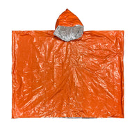 Emergency Thermal Rain Poncho with Whistle and Storage Bag for Outdoor Camping Hiking Survival