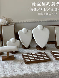 Wooden Jewelry Display Stand Necklace Bust Mannequin for Pendants and Earrings