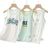 Kids' Modal Cartoon Sleeveless T-Shirt for Boys, Summer Thin Undershirt