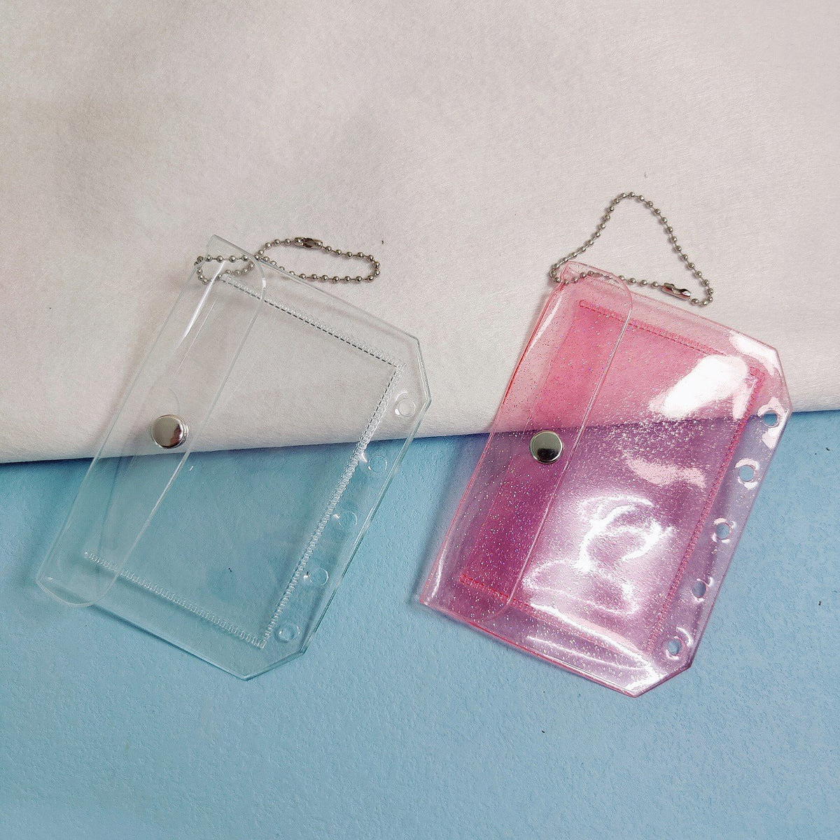 Glitter M5 Loose-Leaf Card Holder & Coin Pouch with Chain