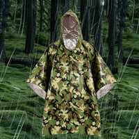 Camouflage Emergency Raincoat with Thermal Insulation Blanket