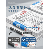 A3 Double Pull Rod Dark Retro Test Paper Folder with Straps for Student Document Organization