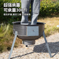 Portable Wood Burning Stove with Wok for Outdoor Camping and Heating