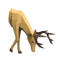 3D Deer Bust Wall Mount Papercraft Kit for Adults