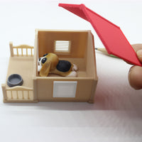 1:12 Dollhouse Miniature Dog House with Food Bowl and Puppy Pet Supplies