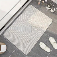 Japanese Wabi-Sabi Style Diatomaceous Earth Bath Mat, Super Absorbent Quick Dry Non-Slip Bathroom Floor Mat