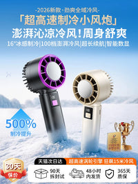 Portable Semiconductor Cooling Fan with 100-Speed Adjustment, USB Rechargeable Mini Air Conditioner for Desk and Handheld Use