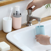 Portable Travel Toothbrush and Mouthwash Cup Set for Couples, 601-700ml