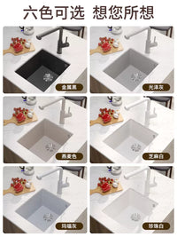 Marrybo Quartz Stone Kitchen Sink Small Single Bowl for Bar Island Countertop
