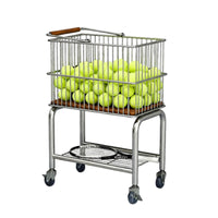 Tennis Ball Hopper Cart with Wheels, Portable Large Capacity Tennis Ball Collector for Training