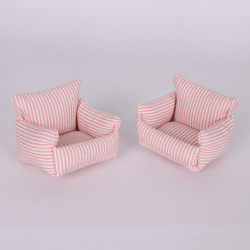 Miniature 1:12 Scale Dollhouse Single Sofa for BJD Dolls, Living Room Furniture Model
