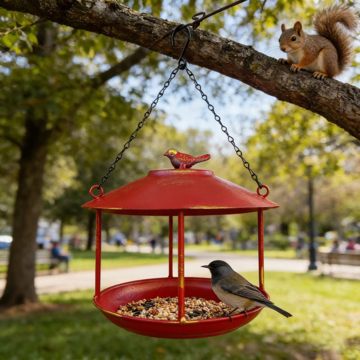 Squirrel-Proof Hanging Bird Feeder for Outdoor Garden Decor