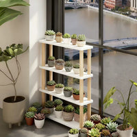 Multi-Tier Narrow Plant Stand for Windowsill Balcony Indoor Outdoor Planter Display Shelf