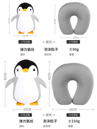 2-in-1 Penguin Convertible U-Shaped Neck Pillow for Travel