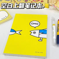 Blank Flip Notebook Thickened Sketchbook for Students and Artists