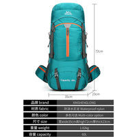60L Hiking Backpack Large Capacity Lightweight Outdoor Travel Rucksack for Camping Trekking