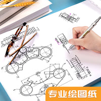 A2 Thickened Engineering Drawing Paper for Mechanical and Architectural Design, Marker Pen Friendly, with/without Border