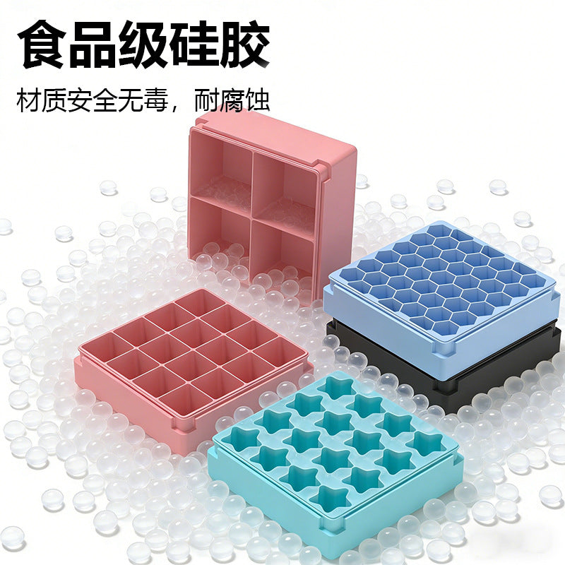 Food-Grade Silicone Ice Cube Tray with Easy Release for Whiskey and Cocktails
