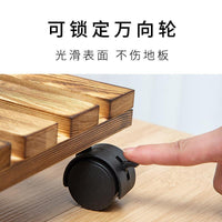 Square Wooden Plant Pot Caddy with Wheels or Stationary Base for Balcony & Outdoor Use