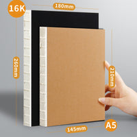 A5/16K Sketchbook for Artists, Students - Blank Paper, Lay-Flat Binding