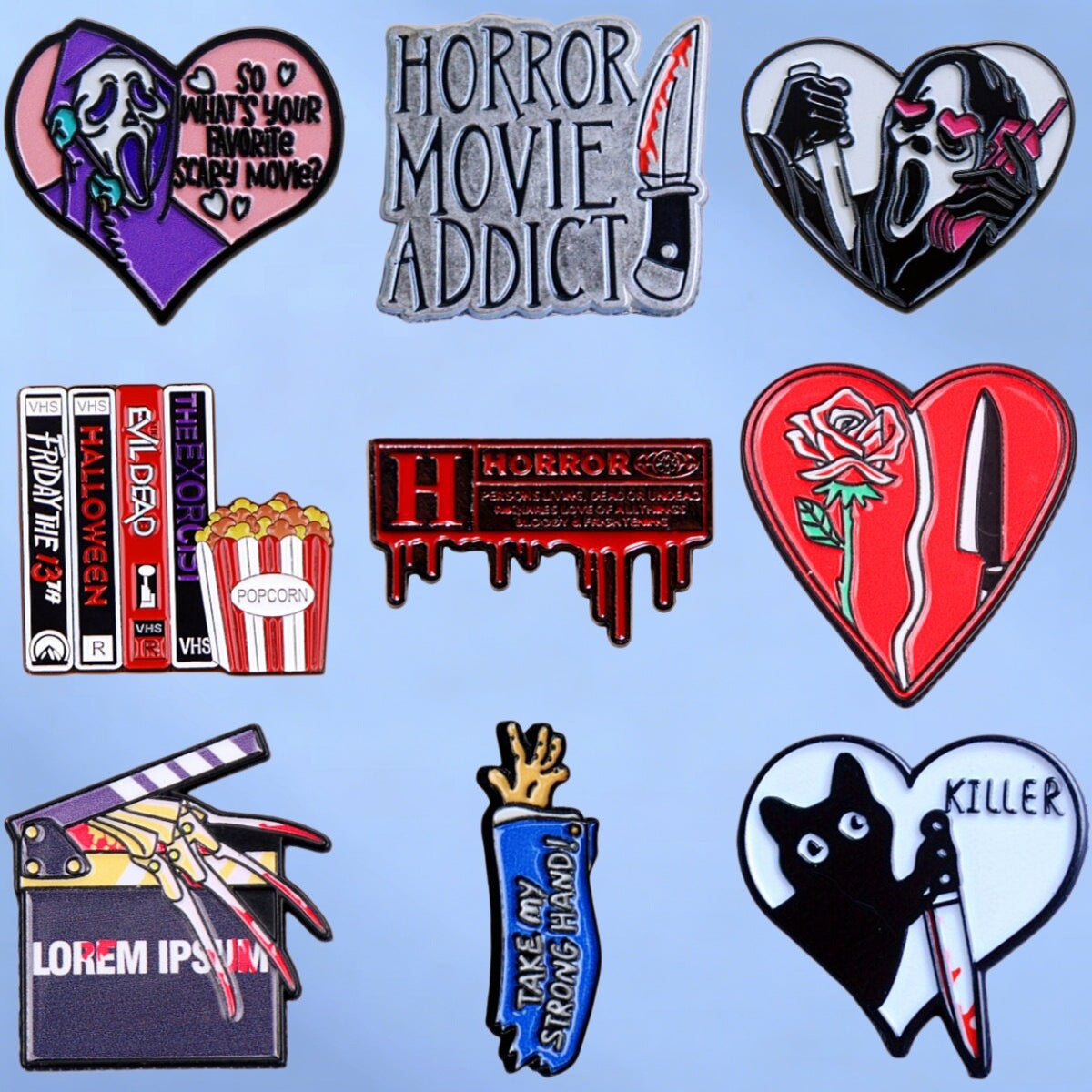 Gothic Movie Style Metal Brooch Pin for Backpacks and Apparel, Halloween Limited Edition