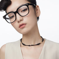 Vintage Black Onyx Beaded Necklace for Women, Non-Fading Summer Design Clavicle Chain