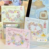 Hollow Floral Rabbit 3D Pop-Up Greeting Card, Ins Style Exquisite Postcard for Messages