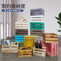 Vintage Wooden Storage Crate with Corner Protectors, Rectangular Display Box for Home Decor & Events