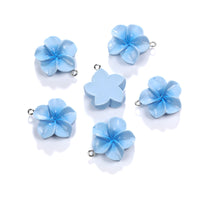 9-Color Resin Plumeria Flower Charms for DIY Jewelry Making