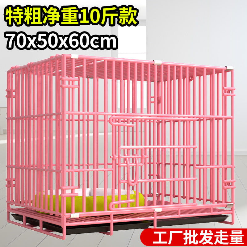 Heavy-Duty Foldable Pet Cage with Skylight for Small to Medium Dogs, Cats, and Rabbits