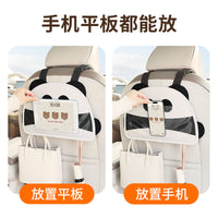 Car Backseat Tablet Holder with Touchscreen Function and Storage Bag, Adjustable Headrest Mount for Phones and iPads