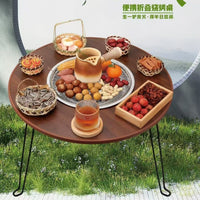 Portable Folding Fire Pit Table for Tea, BBQ, Outdoor Camping, Charcoal Grill