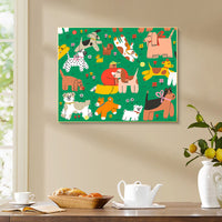 Cute Dog Illustration Art Print for Kids' Room Decor