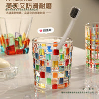 Luxury Glass Toothbrush Holder and Rinse Cup Set for Bathroom