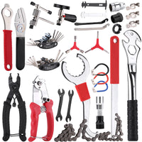 Bicycle Repair Tool Kit with Crank Extractor, Freewheel Remover, Chain Breaker, Hex Key, Spoke Wrench, and Bracket
