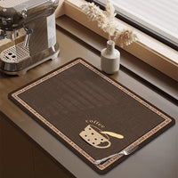 Absorbent Diatomite Countertop Drying Mat for Coffee Maker, Cups and Dishes