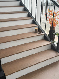 Marble Wood Grain Stair Treads Non-Slip Matte Porcelain Tiles for Outdoor Villas