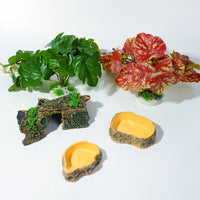 Reptile Hideaway Cave with Basking Platform, Turtle Resin Ornament for Aquarium Terrarium Decor