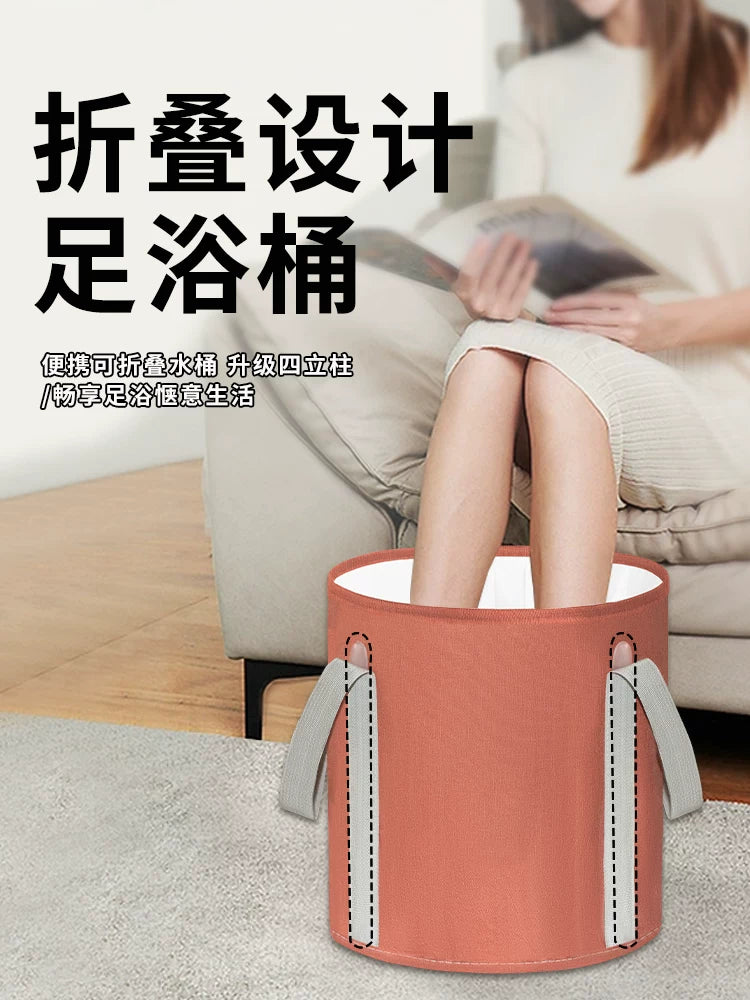 Portable Foldable Foot Spa Bucket with Support Strips for Soaking Feet and Calves