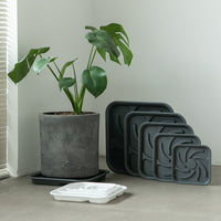 Plastic Plant Pot Saucer with Water Reservoir, Breathable Square Base Tray, PP Water Catching Tray, Mobile Flower Pot Base