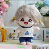 Cotton Doll Clothes Set for 10cm/20cm Plush Dolls - Vest & Shorts Outfits