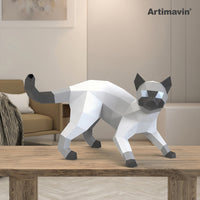 DIY 3D Cat Paper Sculpture Model Craft Kit