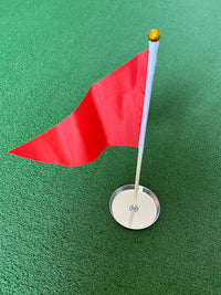 Stainless Steel Golf Hole Cup with Red Flag for Putting Green Practice