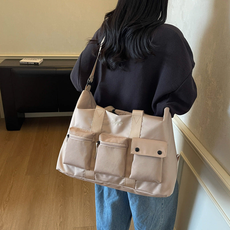 Large Capacity Multi-Pocket Gym Travel Bag Short Trip Carry-on Flight Bag Hiking Portable Crossbody Bag
