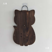 Cartoon Cat Shaped Carbonized Wood Plaque for Staghorn Fern Mounting, Wall Decor Plant Board Kit
