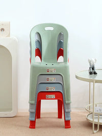 Adult & Kids Plastic Stool with Backrest - Thickened Non-Slip Low Stool for Home, Living Room, or Outdoor Use