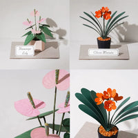 Jeancard 3D Laser Cut Paper Model Kit Mini Potted Plants DIY Craft