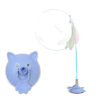 Cat Face Suction Cup Teaser Wand with Feather and Bell, Durable Interactive Toy for Cats