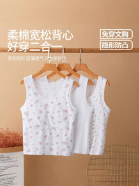 Women's Cotton Built-in Bra Camisole for Middle-Aged and Elderly, Sleeveless Sleepwear with Chest Pads